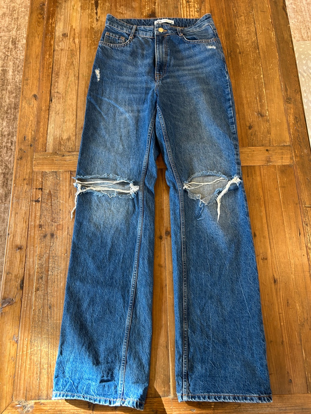 Zara Distressed Baggy Fit Jeans